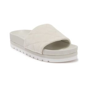 JSLIDES Quilted Suede One Band Slide Sandal